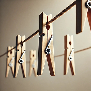 Kluppen an Wäscheleinde