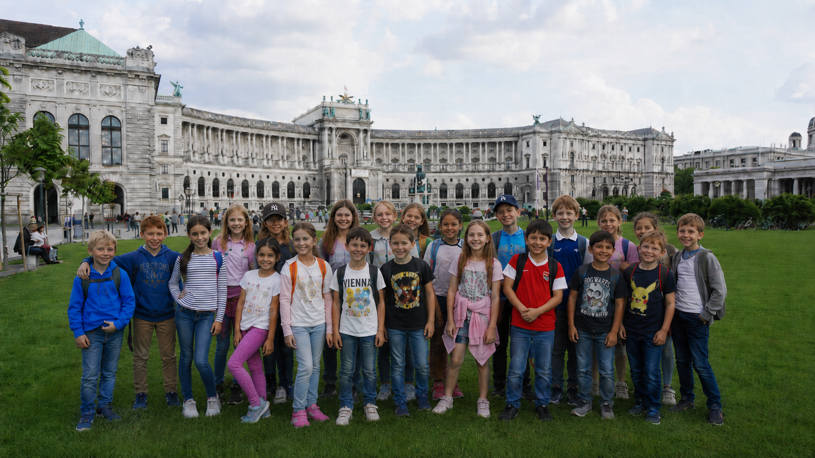 Schulklasse am Heldenplatz